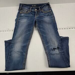 Silver Suki mid‎ slim boot cut jeans 26/33 womens denim 5814